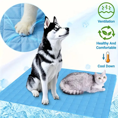 2026 Ice Cool Upgrade Dog Cooling Mat Summer Pet Cold Bed Extra Large for Small Big Dogs Pad Breathable Pet Cold Bed